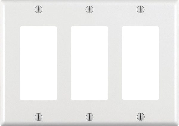 Leviton White 3 gang Thermoset Plastic GFCI/Rocker Wall Plate 1 pk