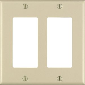 Leviton Decora Ivory 2 gang Thermoset Plastic GFCI/Rocker Wall Plate 1 pk