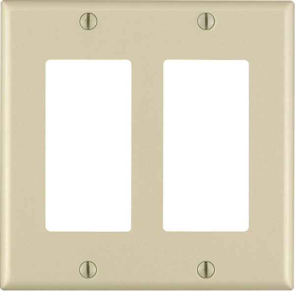 Leviton Decora Ivory 2 gang Thermoset Plastic GFCI/Rocker Wall Plate 1 pk
