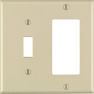 Leviton Decora Ivory 2 gang Thermoset Plastic GFCI/Rocker/Toggle Wall Plate 1 pk
