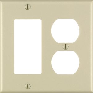 Leviton Ivory 2 gang Plastic Duplex/GFCI/Rocker Wall Plate 1 pk