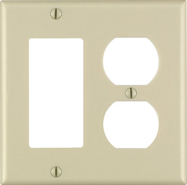 Leviton Ivory 2 gang Plastic Duplex/GFCI/Rocker Wall Plate 1 pk