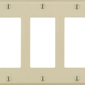 Leviton Decora Ivory 3 gang Thermoset Plastic GFCI/Rocker Wall Plate 1 pk