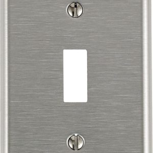 Leviton Silver 1 gang Stainless Steel Toggle Wall Plate 1 pk
