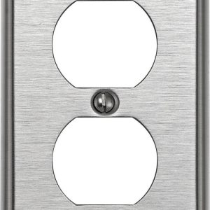 Leviton Silver 1 gang Stainless Steel Duplex Outlet Wall Plate 1 pk