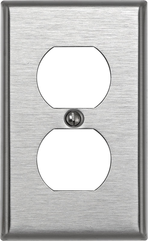 Leviton Silver 1 gang Stainless Steel Duplex Outlet Wall Plate 1 pk
