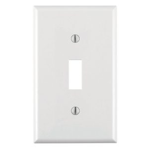 Leviton White 1 gang Thermoplastic Nylon Toggle Wall Plate 1 pk