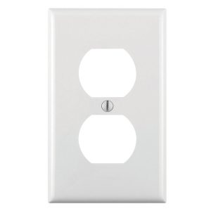 Leviton White 1 gang Thermoplastic Nylon Receptacle Wall Plate 1 pk