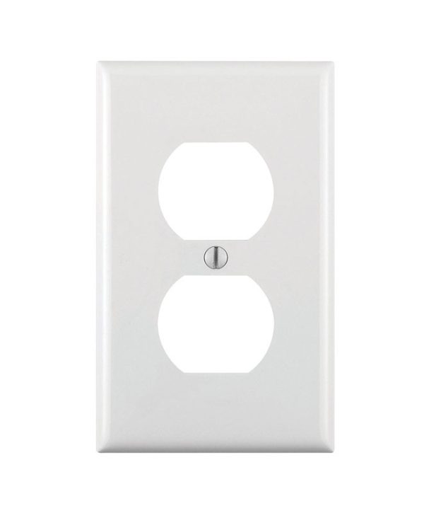Leviton White 1 gang Thermoplastic Nylon Receptacle Wall Plate 1 pk