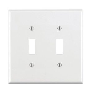 Leviton White 2 gang Thermoplastic Nylon Toggle Wall Plate 1 pk