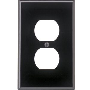 Leviton Black 1 gang Nylon Duplex Outlet Wall Plate 1 pk