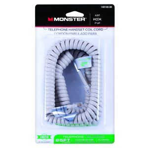 Monster Just Hook It Up 25 ft. L Almond Telephone Handset Coil Cord