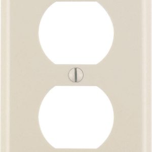 Leviton Almond 1 gang Thermoset Plastic Duplex Outlet Wall Plate 1 pk