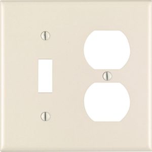 Leviton Almond 2 gang Plastic Receptacle Wall Plate 1 pk