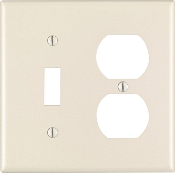 Leviton Almond 2 gang Plastic Receptacle Wall Plate 1 pk