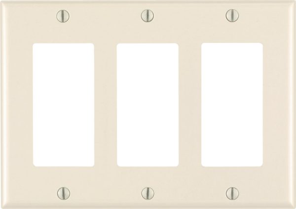Leviton Almond 3 gang Thermoset Plastic GFCI/Rocker Wall Plate 1 pk