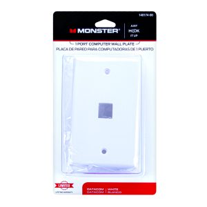 Monster Just Hook It Up White 1 gang Plastic Keystone Wall Plate 1 pk