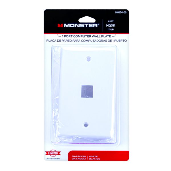 Monster Just Hook It Up White 1 gang Plastic Keystone Wall Plate 1 pk
