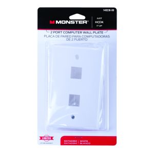 Monster Just Hook It Up White 2 gang Plastic Keystone Wall Plate 1 pk