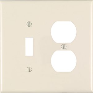 Leviton Almond 2 gang Nylon Duplex/Toggle Wall Plate 1 pk