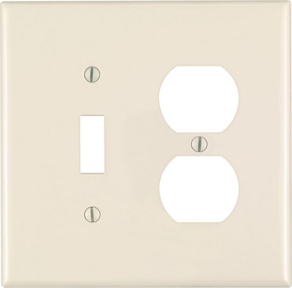 Leviton Almond 2 gang Nylon Duplex/Toggle Wall Plate 1 pk