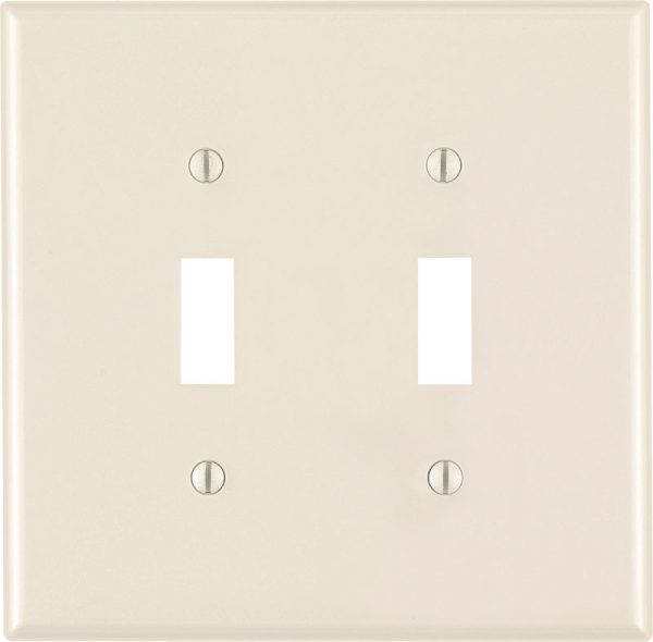 Leviton Almond 2 gang Nylon Toggle Wall Plate 1 pk