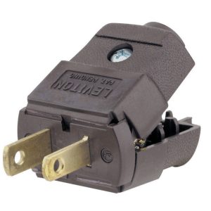 Leviton Commercial and Residential Thermoplastic Polarized Plug 1-15P 20-16 AWG 2 Pole 2 Wire
