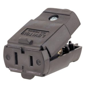 Leviton Commercial and Residential Thermoplastic Ground/Straight Blade Connector 1-15R 20-16 AWG 2 P