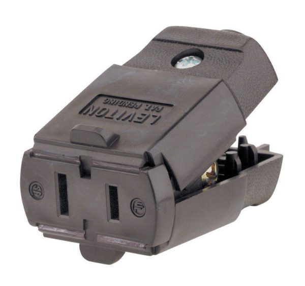 Leviton Commercial and Residential Thermoplastic Ground/Straight Blade Connector 1-15R 20-16 AWG 2 P