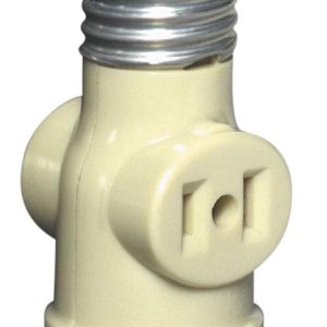 Leviton Plastic Medium Base Keyless Socket 1 pk