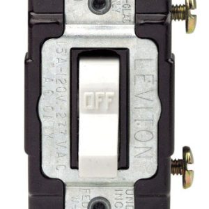 Leviton 15 amps Single Pole Toggle Switch White 1 pk