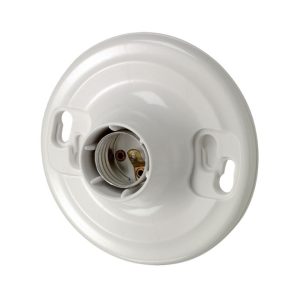 Leviton Plastic Incandescent Medium Base Keyless Socket 1 pk