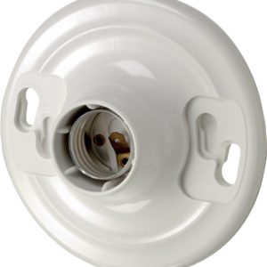 Leviton Plastic Incandescent Medium Base Keyless Socket 1 pk