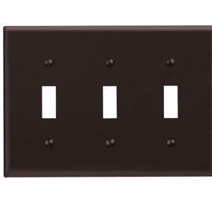 Leviton Brown 3 gang Thermoset Plastic Toggle Wall Plate 1 pk