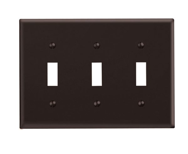 Leviton Brown 3 gang Thermoset Plastic Toggle Wall Plate 1 pk