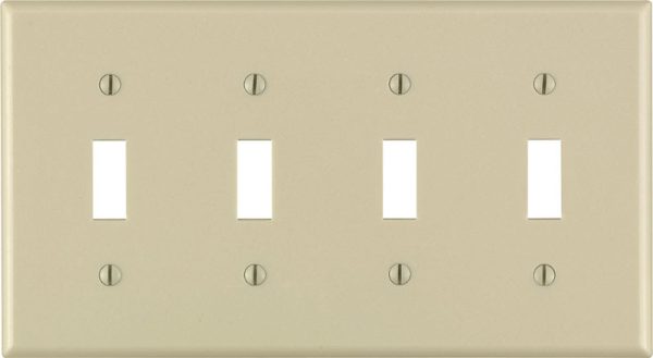Leviton Ivory 4 gang Thermoset Plastic Toggle Wall Plate 1 pk
