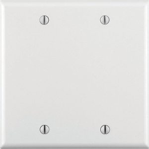 Leviton White 2 gang Plastic Blank Wall Plate 1 pk