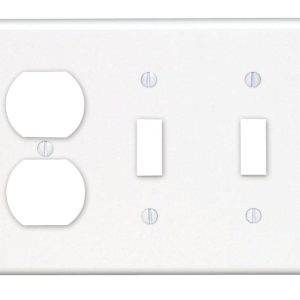 Leviton White 3 gang Thermoset Plastic Duplex/Toggle Wall Plate 1 pk