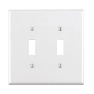 Leviton White 2 gang Thermoset Plastic Toggle Wall Plate 1 pk