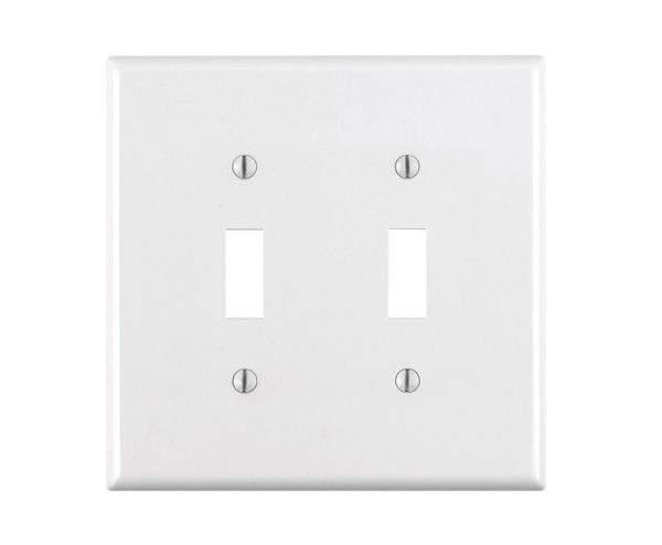 Leviton White 2 gang Thermoset Plastic Toggle Wall Plate 1 pk