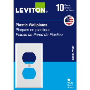 Leviton White 1 gang Thermoset Plastic Duplex Outlet Wall Plate 10 pc