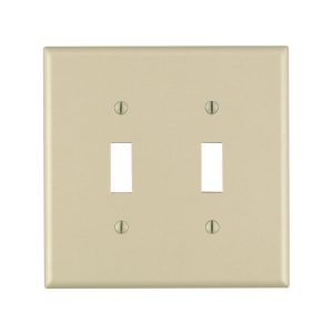 Leviton 2 gang Plastic Wall Plate 1 pk
