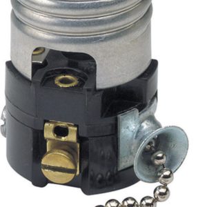 Leviton Aluminum Medium Base Pull Chain Socket 1 pk
