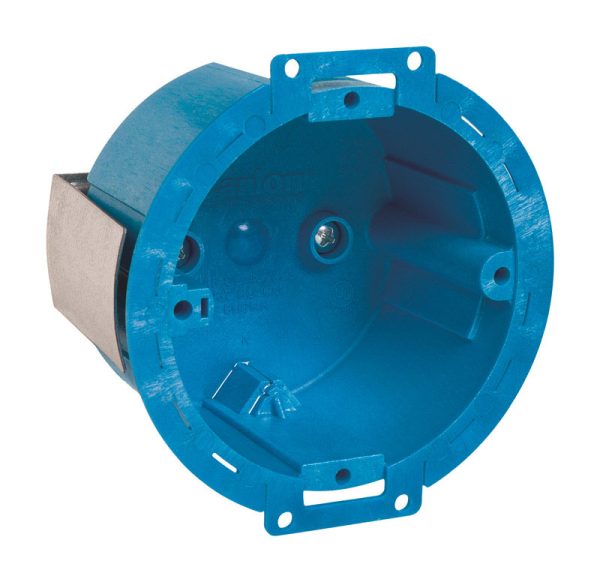 Carlon 14-1/2 cu in Round Thermoplastic 1 gang Electrical Ceiling Box Blue