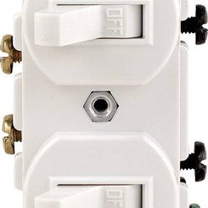 Leviton 15 amps Single Pole Toggle Switch White 1 pk