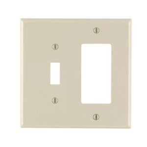 Leviton Almond 2 gang Nylon GFCI/Rocker/Toggle Wall Plate 1 pk