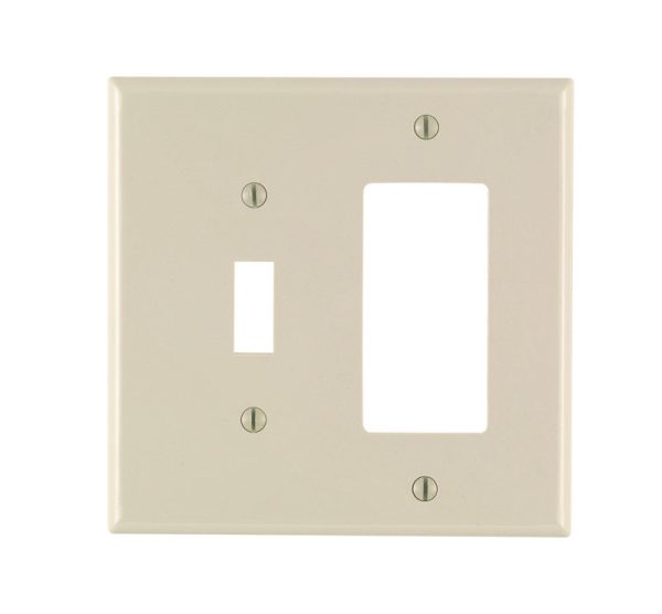 Leviton Almond 2 gang Nylon GFCI/Rocker/Toggle Wall Plate 1 pk
