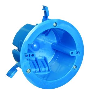 Carlon 18 cu in Round Polycarbonate 1 gang Electrical Ceiling Box Blue