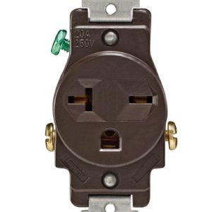 Leviton 20 amps 250 V Single Brown Outlet 6-20R 1 pk
