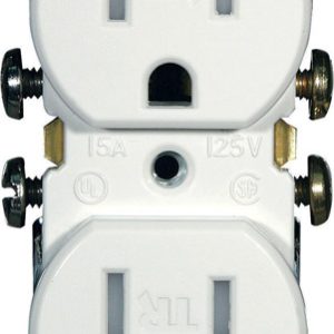 Leviton 15 amps 125 V Duplex White Outlet 5-15R 1 pk